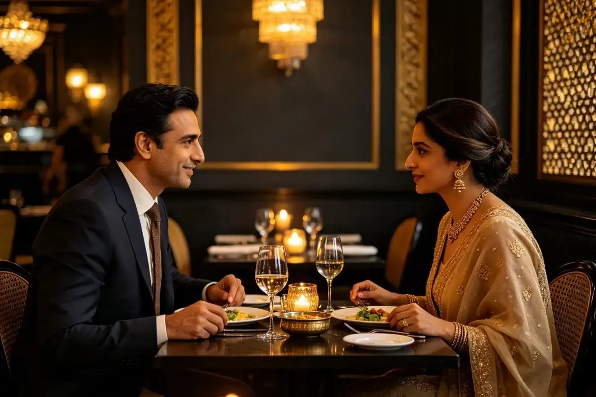 Couple at a luxury restaurant